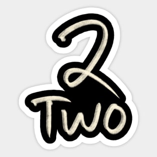 Hand Drawn Number Letter 2 Two Sticker